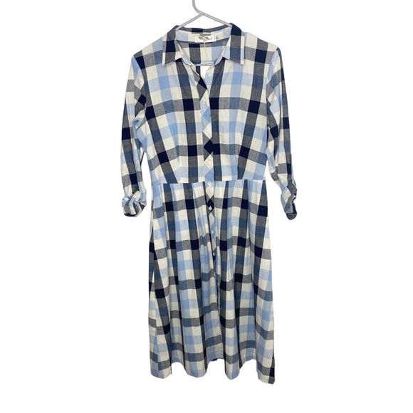 Miss Finch day dress plaid cotton size small - Picture 4 of 5